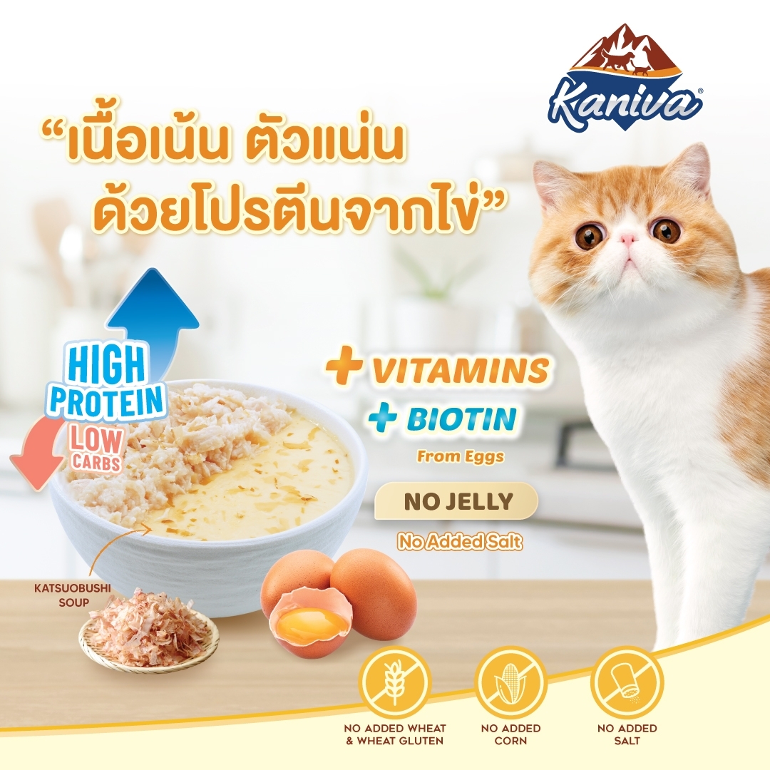 อาหารแมวคานิว่าชนิดเปียก สูตรปลาทูน่าในไข่ตุ๋น