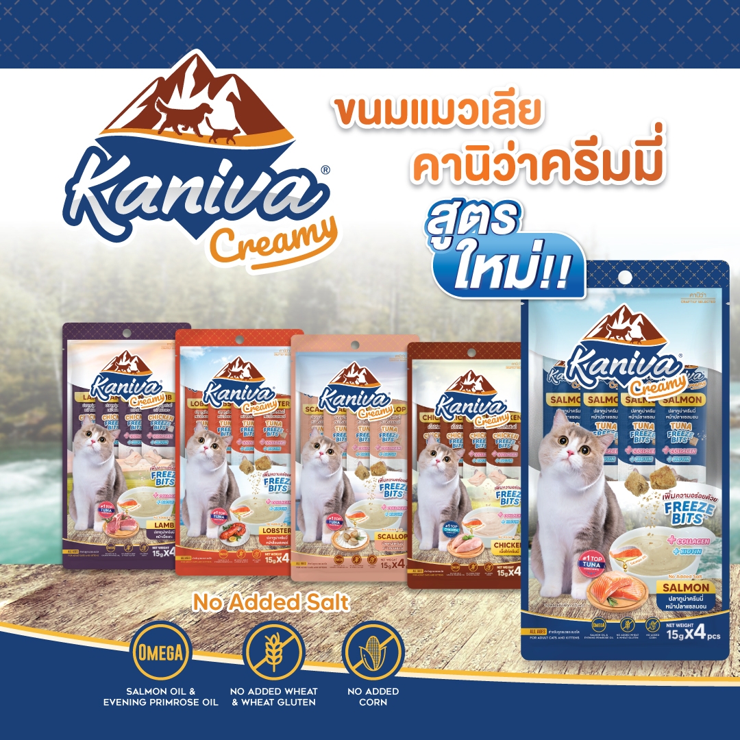 ขนมแมวเลียคานิว่าครีมมี่ สูตรแซลมอน